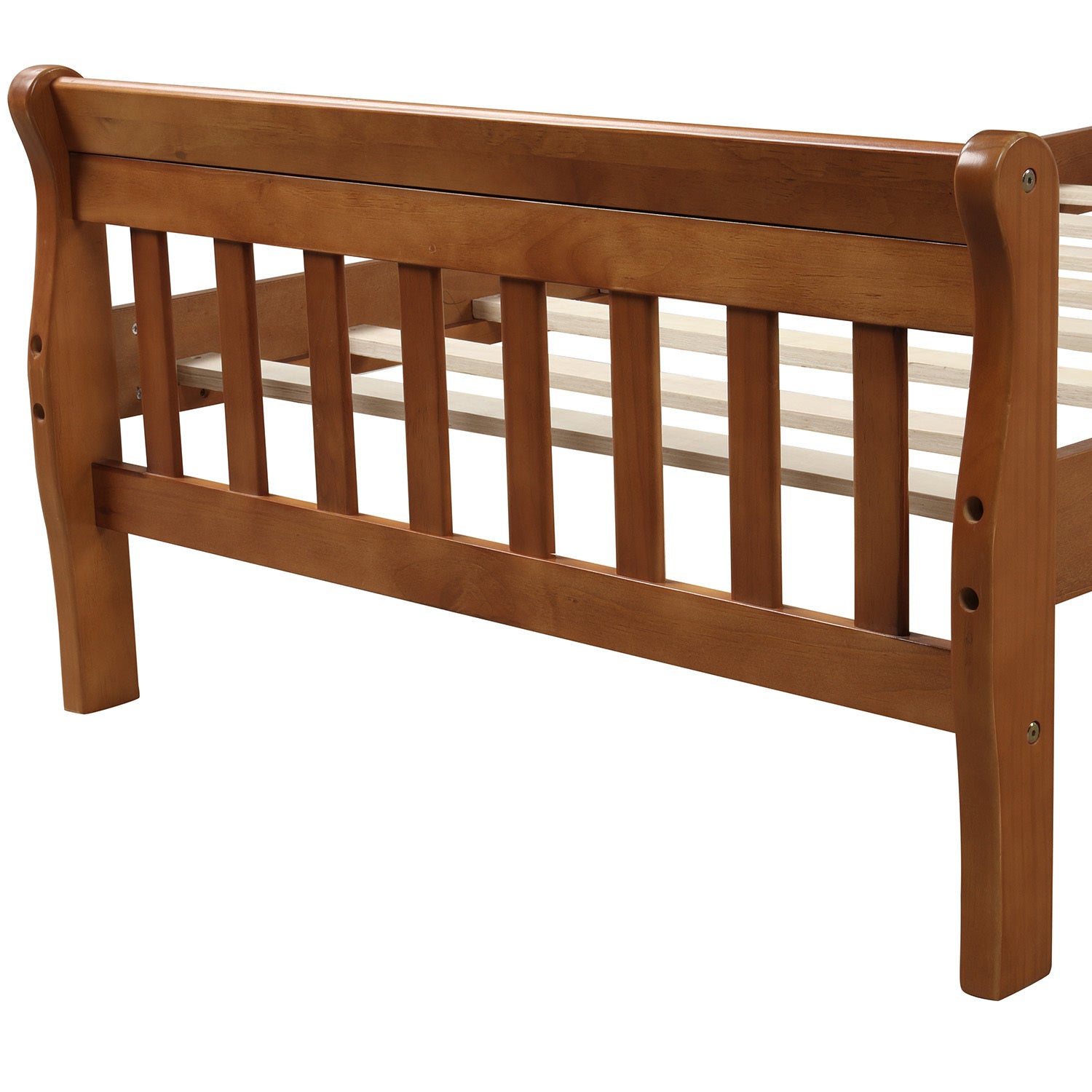 Wood Platform Bed Twin Bed Frame Panel Bed Mattress Foundation Sleigh Bed with Headboard/Footboard/Wood Slat Support - Atlantic Fine Furniture Melbourne FL