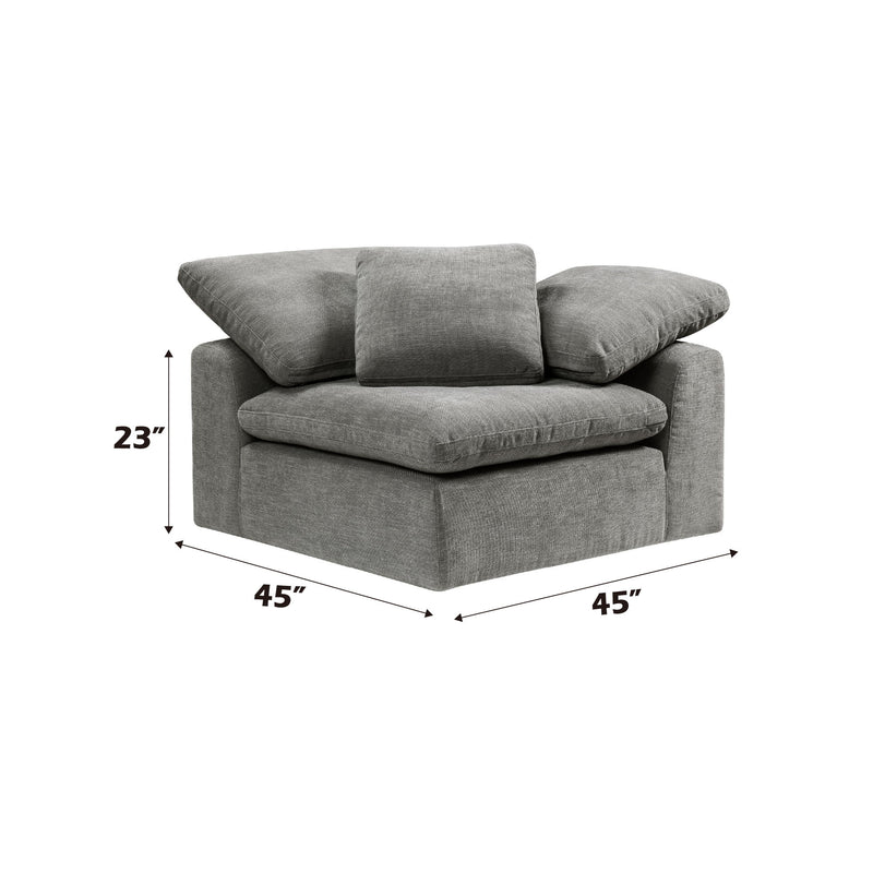 Naveen - Linen Modular Sectional Sofa With Ottoman - Gray