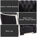 Pyroden - Chair - Black Velvet & Chrome Finish - Atlantic Fine Furniture Inc