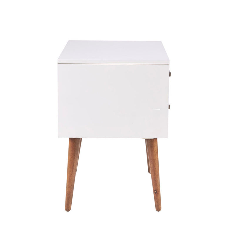 Jeremy - Storage Nightstand With Drawers - Off-White / Navy