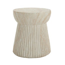 Outdoor Travertine Concrete Side Table - Beige