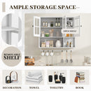 3 Door Wall Cabinet With Glass Door And Towel Bar