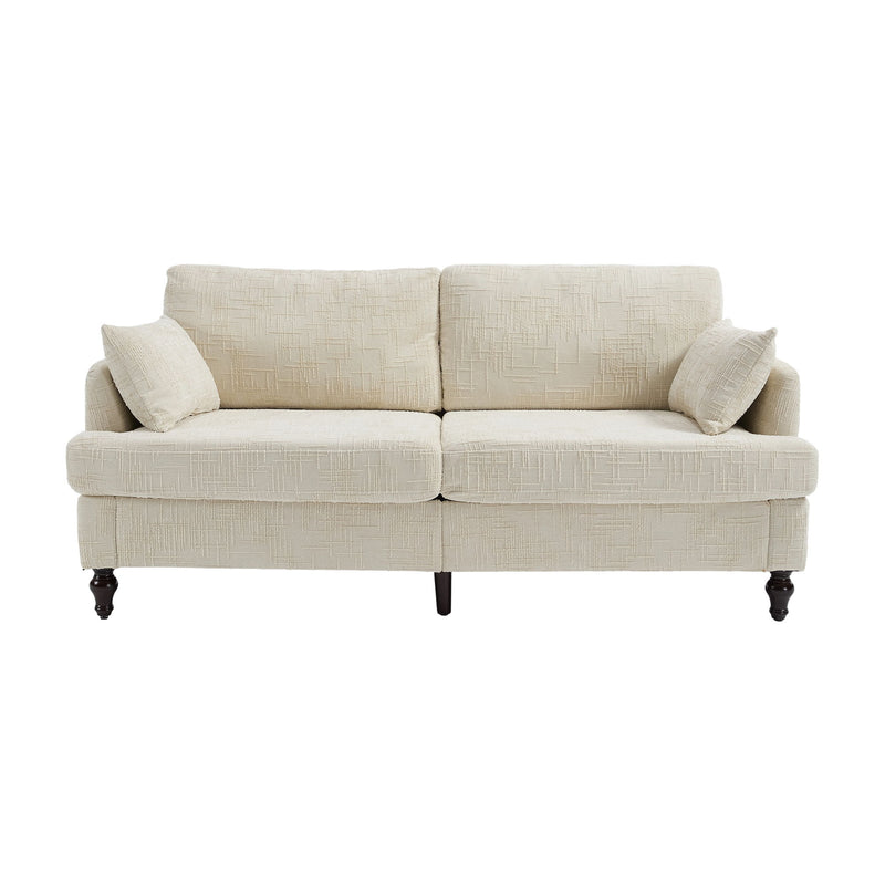 Chenille 2 Seater Sofa With LED Light, USB Charging Port, And Storage Bag