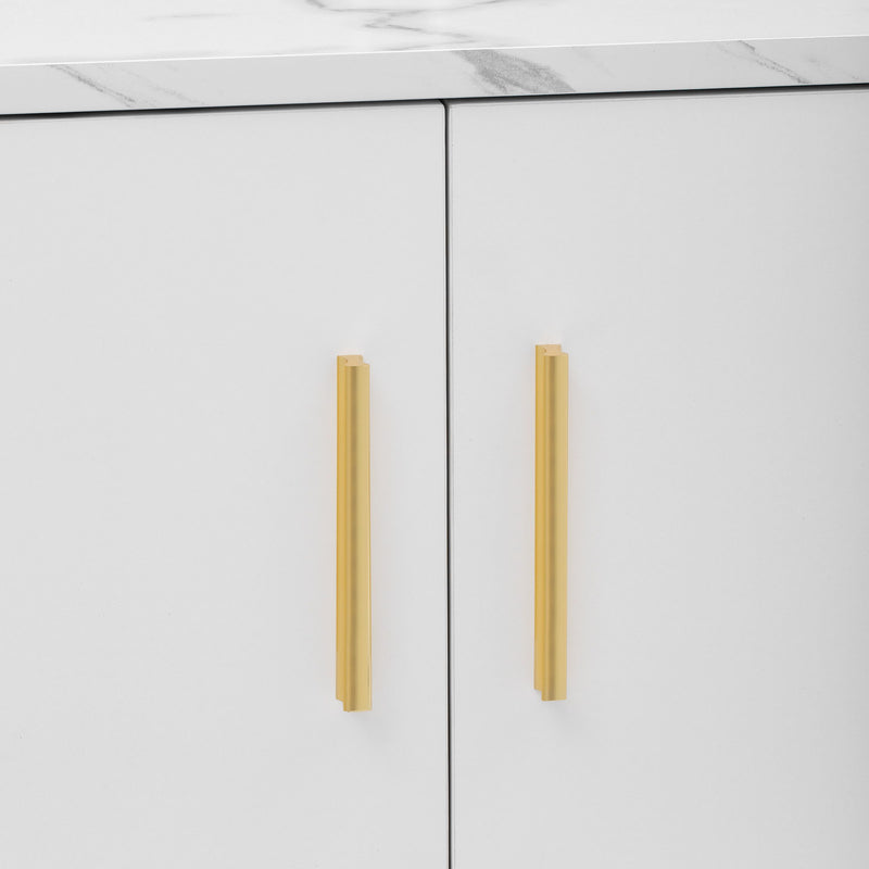 Modern TV Stand With 2 Cabinets & Open Compartments, Entertainment Center For Tvs Up To 80''