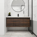 Floating Bathroom Vanity With Resin Sink And Soft Close Doors