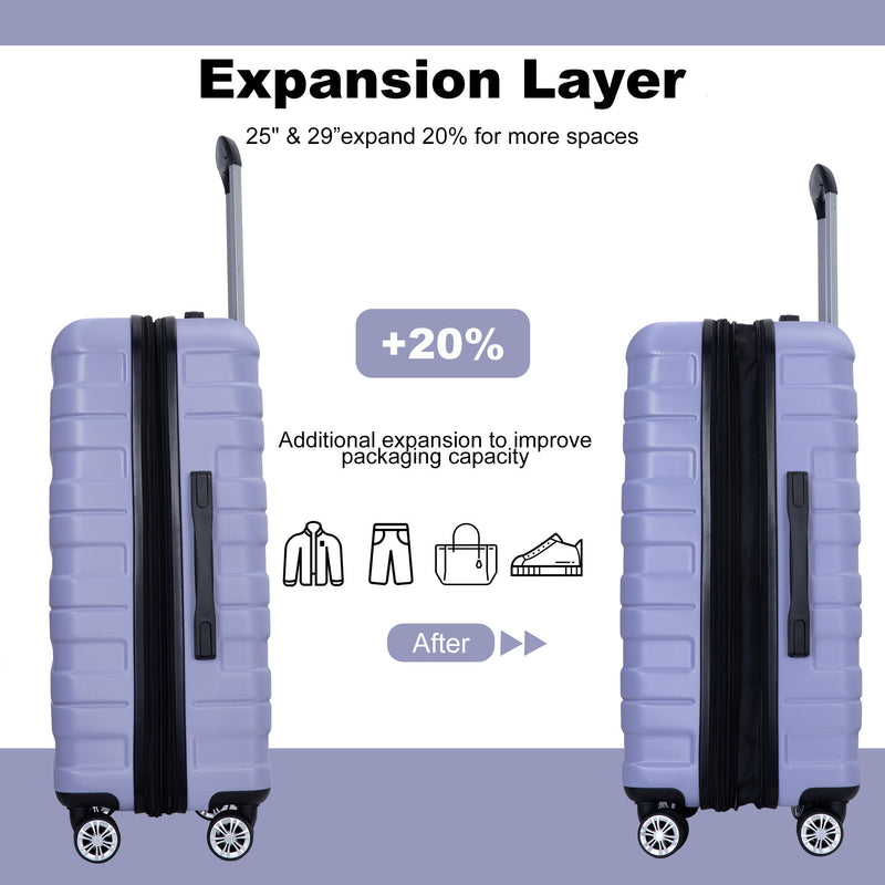 Luggage Set Of 5 Pieces, Expandable Hard Pc Luggage Set With Tsa Lock For Rotating Wheels