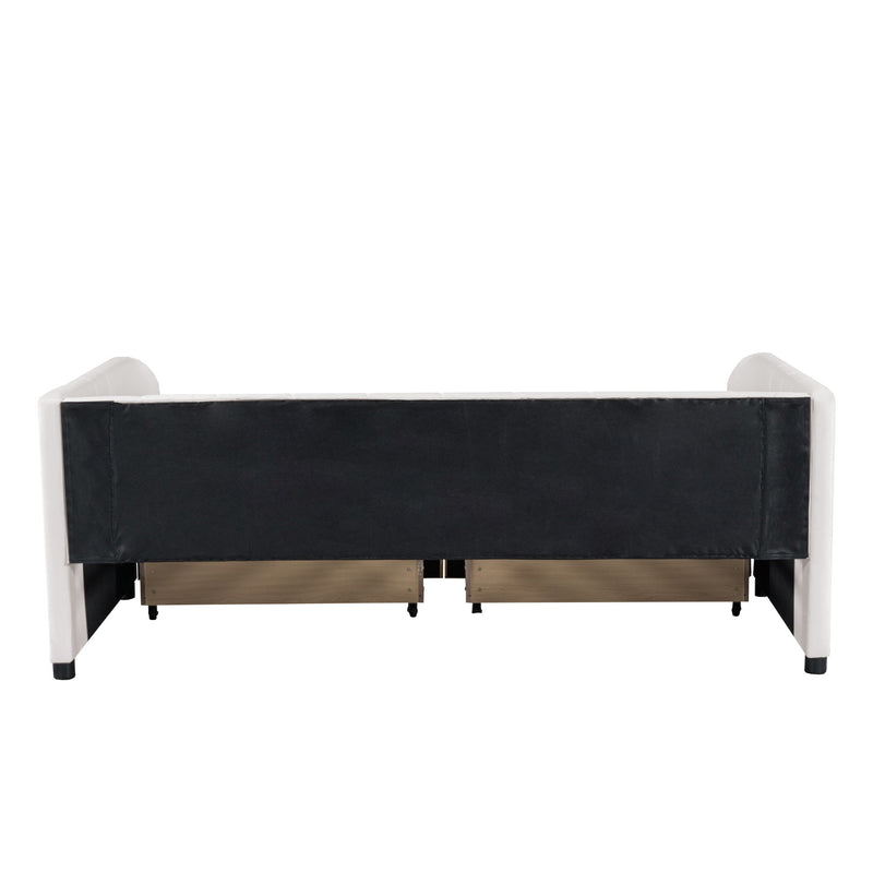 Upholstered Daybed With Ergonomic Design Backrest