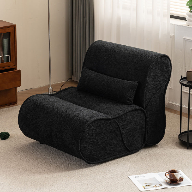 Soft Pellet Velvet Recliner, Comfortable Lounge Chair With Waist Pack Padding, Modern Design, Ideal For Living Room