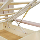 Upholstered Floating Hydrualic Platform Bed With LED Light And USB Port