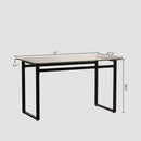 Modern Minimalist Rectangular Dining Table With Tempered Glass Top