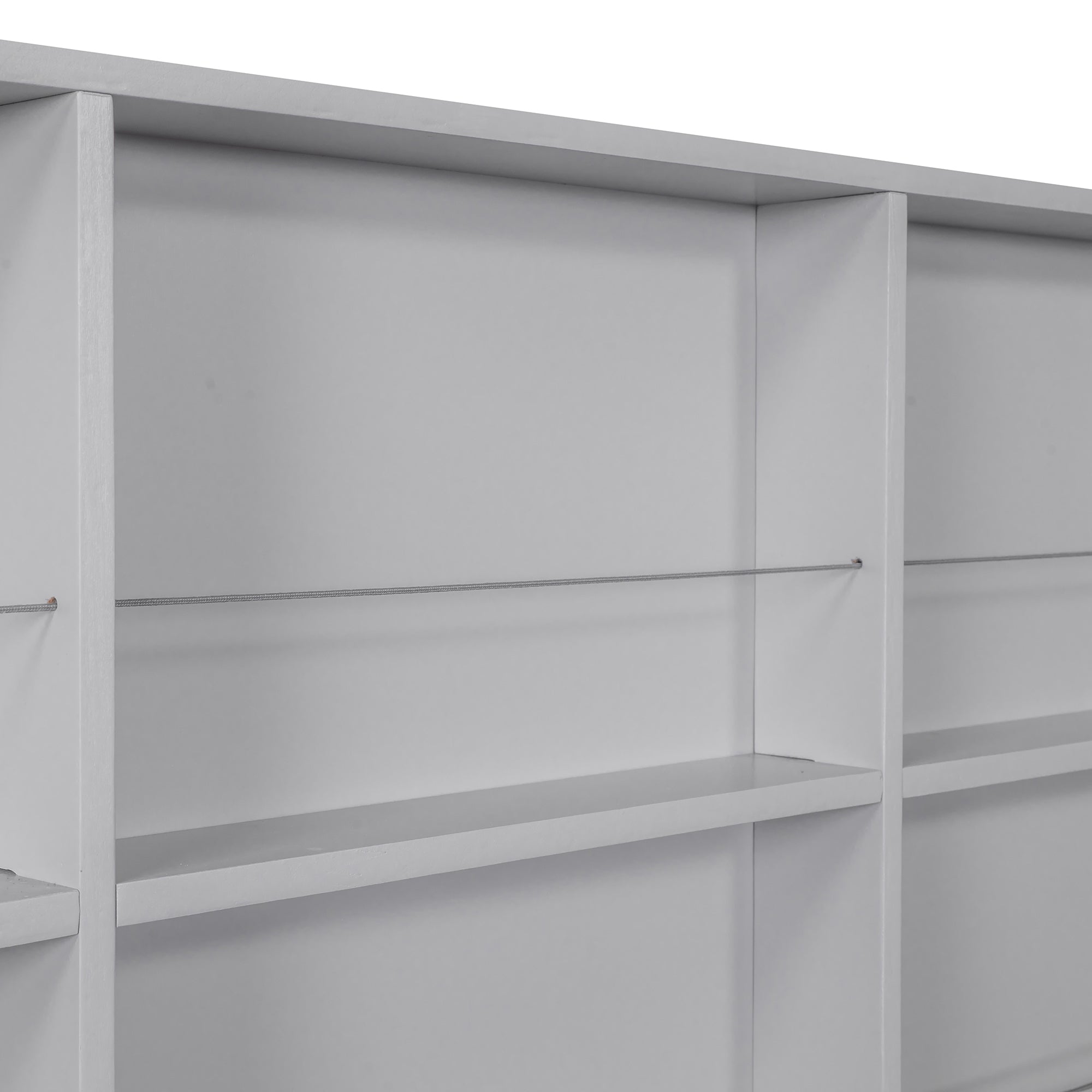 Wooden Twin Size House Bed with 2 Drawers,Kids Bed with Storage Shelf, Gray - Atlantic Fine Furniture Melbourne FL