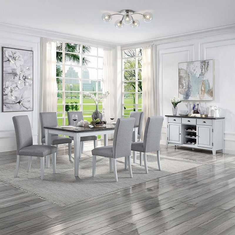Lanton - Side Chair (Set of 2) - Gray Linen & Antique White
