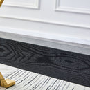 Modern Tempered Glass Dining Table With Metal Legs And Crossbars - Transparent