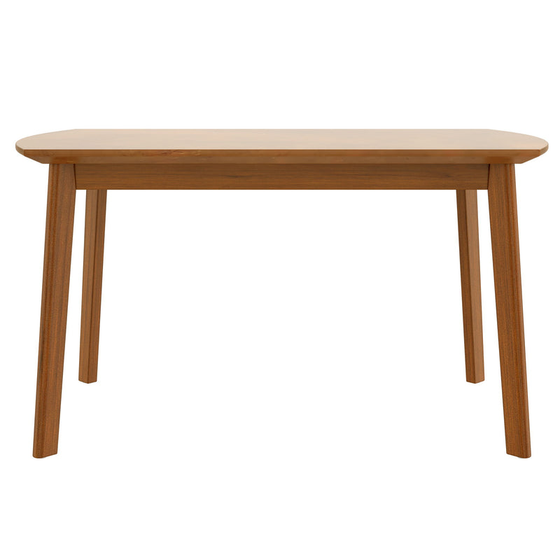 Mid Century Modern Dining Table Set For 4, Solid Wood Dining Table And Solid Wood Chairs, 5 Pieces Farmhouse Dining Table And 4 Upholstered Chairs - Brown / Gray