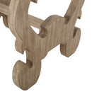 French Country Style Accent Table With Ornate Stretcher Base - Natural