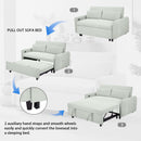 Pull-Out 2 Seat Modern Sleeper Sofa With 2 Throw Pillows And USB Ports