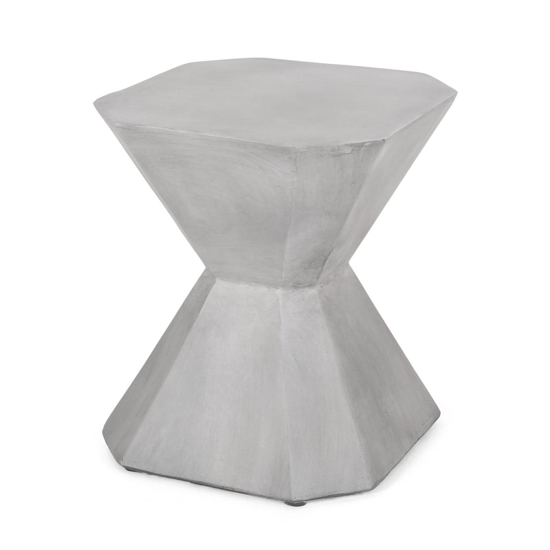 Outdoor, Lightweight Concrete Side Table - Natural