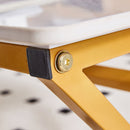 Modern Rock Slab Coffee Table With Metal Legs