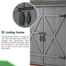 Outdoor Storage Shed With Lockable Door, Wooden Tool Storage Shed With Detachable Shelves & Pitch Roof