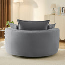 360° Swivel Accent Barrel Chair With Dual Layer Cushion And 3 Removable Pillows