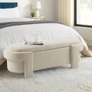 Versatile Storage Ottoman Bench, Spacious & Durable - Beige