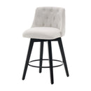 Swivel Bar Stools & Button Tufted Back (Set of 2)