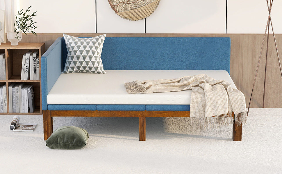 Upholstered Daybed/Sofa Bed Frame Full Size Linen-Blue - Atlantic Fine Furniture Melbourne FL