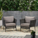 Hanford - Modern Club Chair With Woven Rope Design - Gray