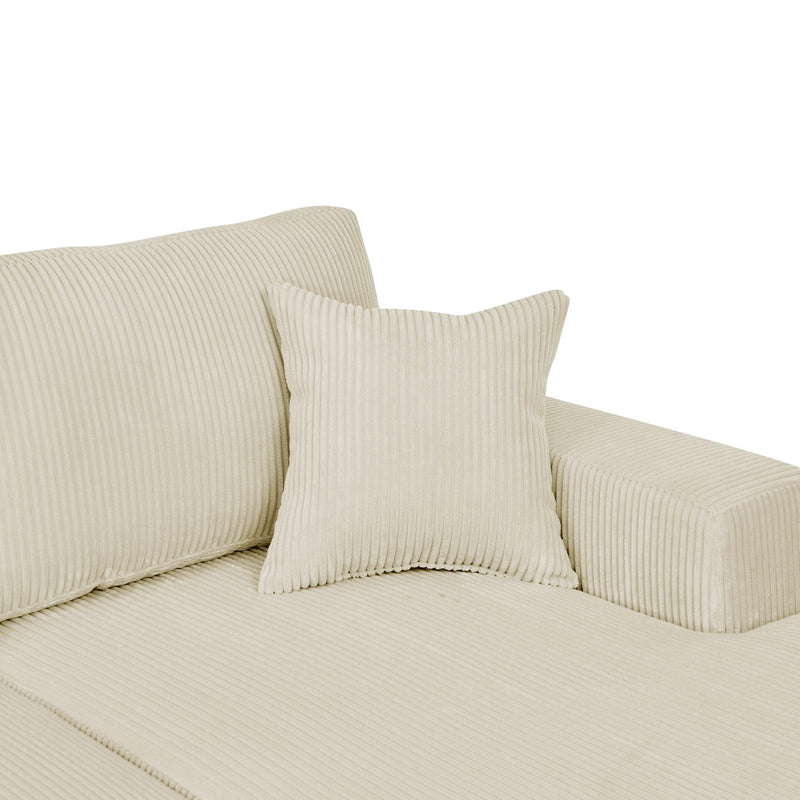3 Piece Corduroy Double Chaise Sectional Sofa