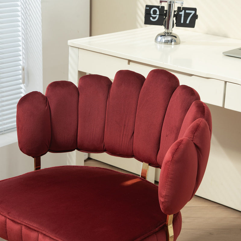 Modern Velvet Home Office Desk Chair With Adjustable Height And Swivel Wheels