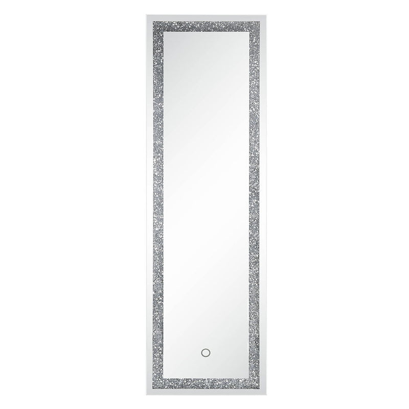 Noralie - 60" Floor Mirror With LED - Mirrored & Faux Diamonds
