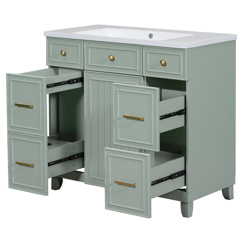 Bathroom Vanity Cabinet With Sink Top Combo Set, Single Sink, Shaker Cabinet With Soft Closing Door And Drawer