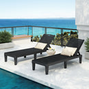 2 Piece Outdoor Chaise Lounges With Adjustable Backrest