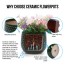 3 Pieces Flowerpot, Planter For Patio, Garden Or Windowsills - Dark Green