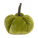 Velvet Weighted Pumpkin With Resin Stem Apple, Pumpkin Ornament Decor For Holiday Harvest Festival Fall Festival & Thanksgiving (Set of 2) - Green