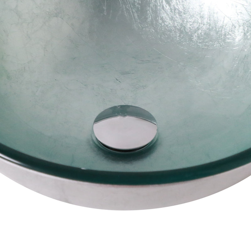 Artistic Tempered Glass Vessel Sink With Pop Up Drain