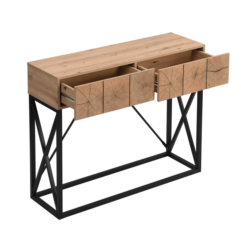 Luxury Industrial Table With 2 Drawers