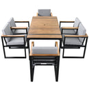 7 Pieces Outdoor Dining Set Patio Dining Table And Chair Set With And Removable Cushions For Patio