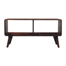 Curved Double Slot Media Unit - Dark Brown