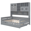 Daybed With All-In-One Cabinet And Shelf