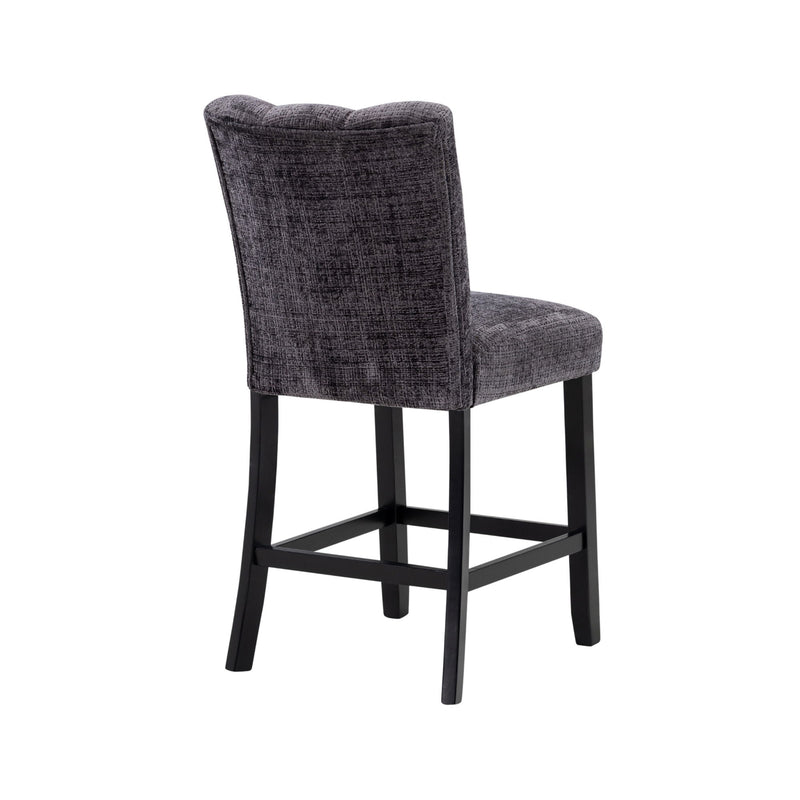 Magaly - Bar Table And Stool 5 Piece Set With Marbled Top Detail - Dark Gray