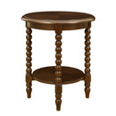 Philippe - Round End Table With Shelf - Brown