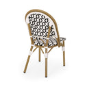Chic French Bistro Chair With Durable Rattan And Aluminum Frame