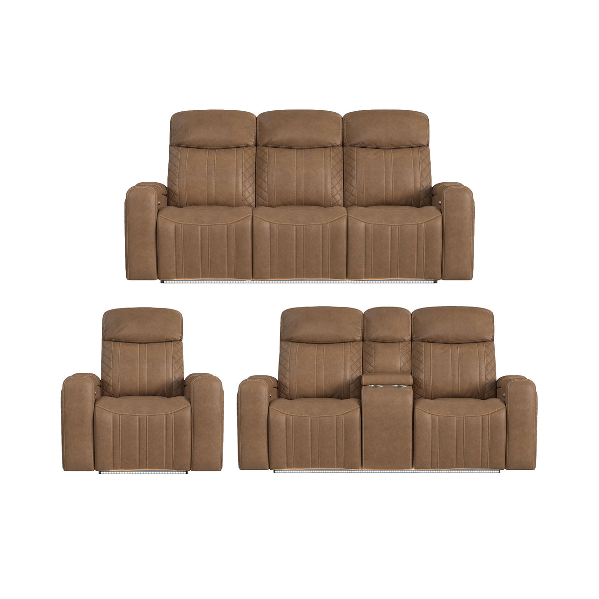 Side Kick Living Room Set in Light Brown by Elements International