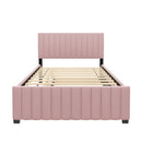 Elegant Upholstered Platform Bed With Twin Size Trundle