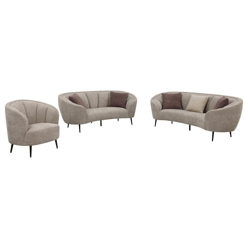 Ellorie - Upholstered Curved Sofa Set