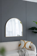 Arched Mirror With Metal Frame, Wall Mirror For Living Room Bedroom Entryway