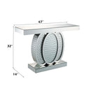 Nysa - Accent Table - Mirrored & Faux Crystals - 32" - Atlantic Fine Furniture Inc