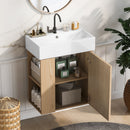 Modern Floating Bathroom Vanity With Ceramic Basin Perfect For Small Bathrooms