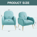Modern Accent Chair With Metal Legs, Snowflake Fabric Armchair